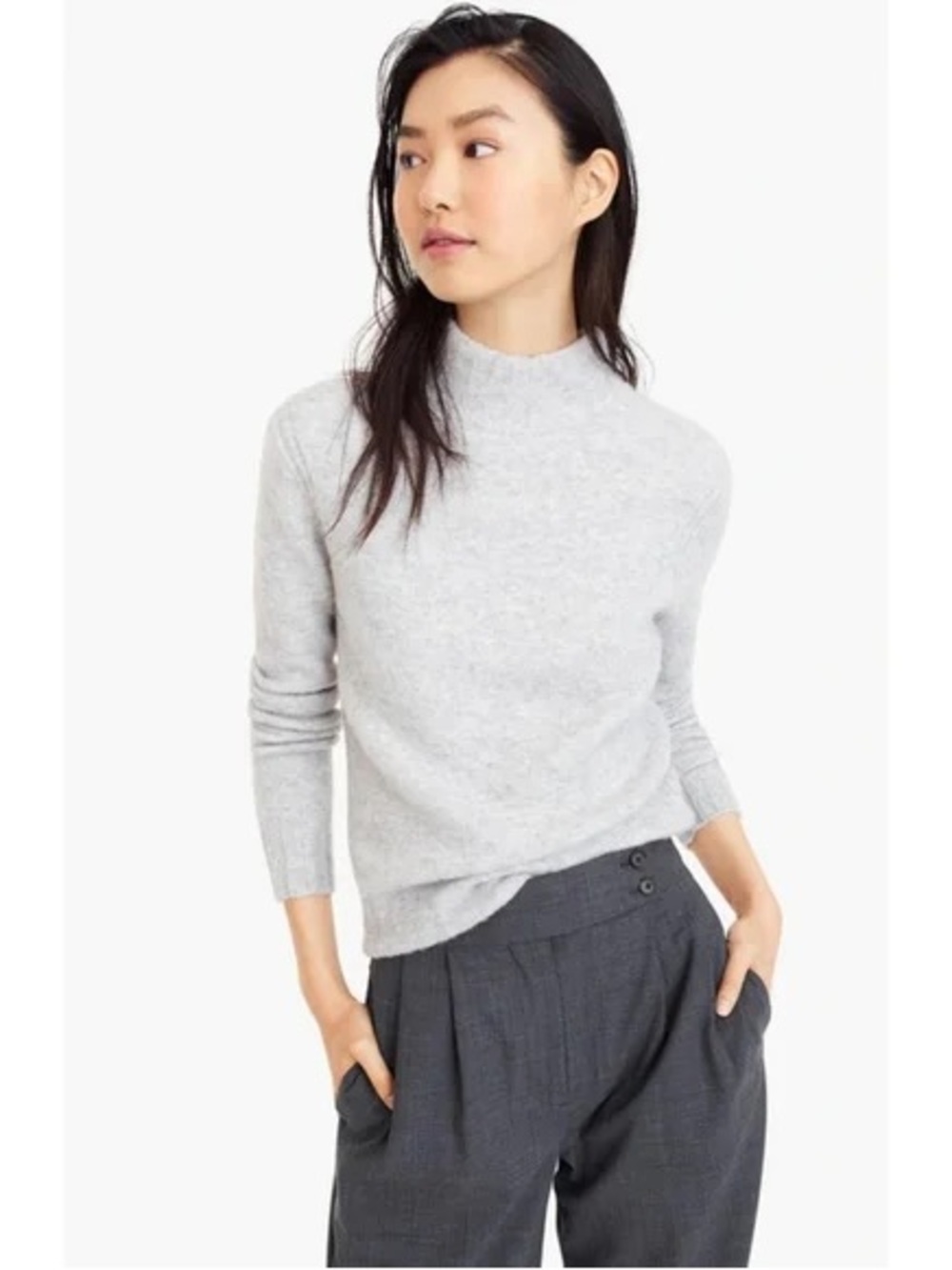 J. Crew Light Gray Mock Neck Sweater 901
